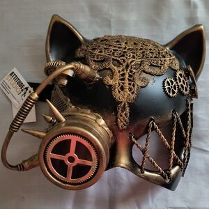 Steampunk Cat Mask with Gears